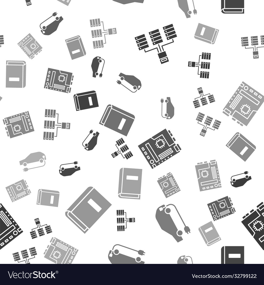 Set server data web hosting electric car vector image Set server data web hosting electric car