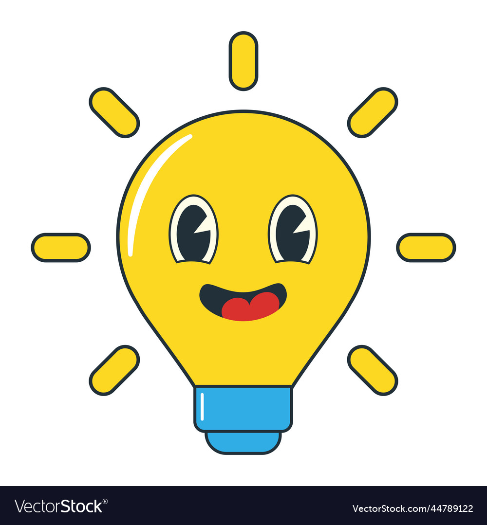 Smiling light bulb Royalty Free Vector Image - VectorStock