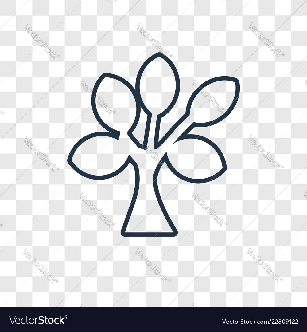 Tree concept linear icon isolated on transparent