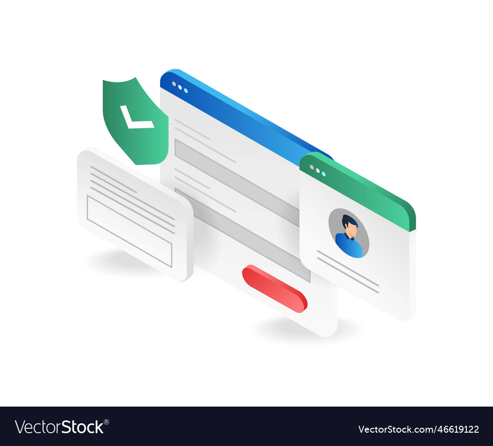 User login form isometric icon secure