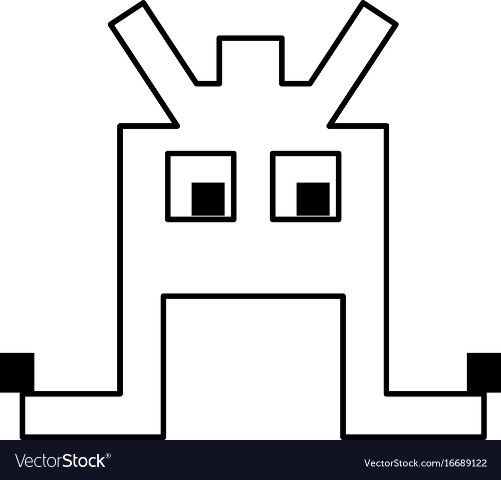Videogame pixel character icon image