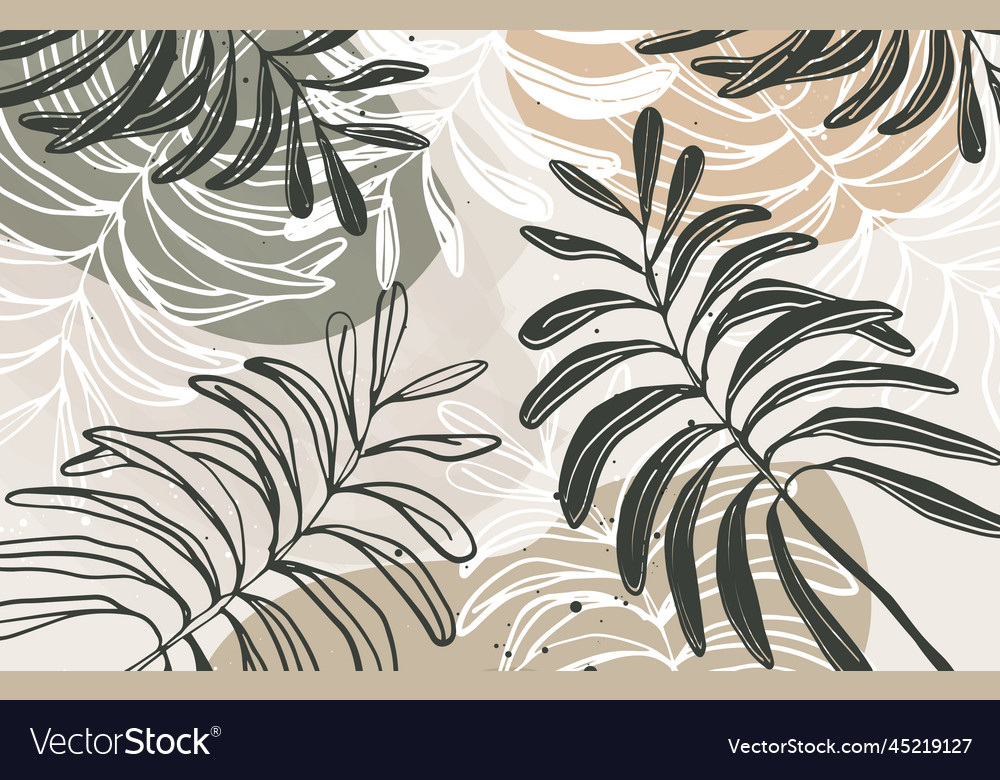 Abstract Line Leaves Pattern