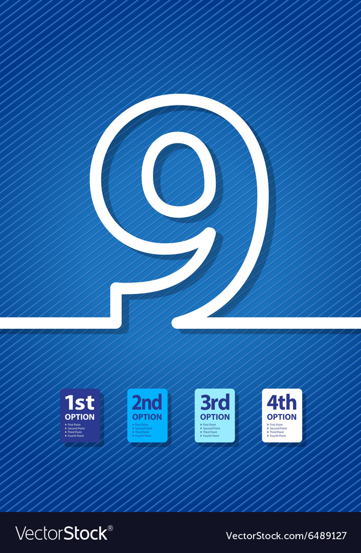 Blue number Royalty Free Vector Image - VectorStock