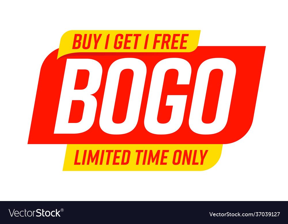 Bogo Badge Template With Buy One Get Limited Vector Image