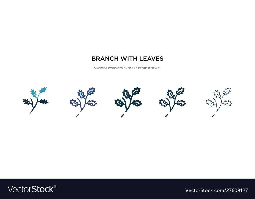 Branch with leaves icon in different style two