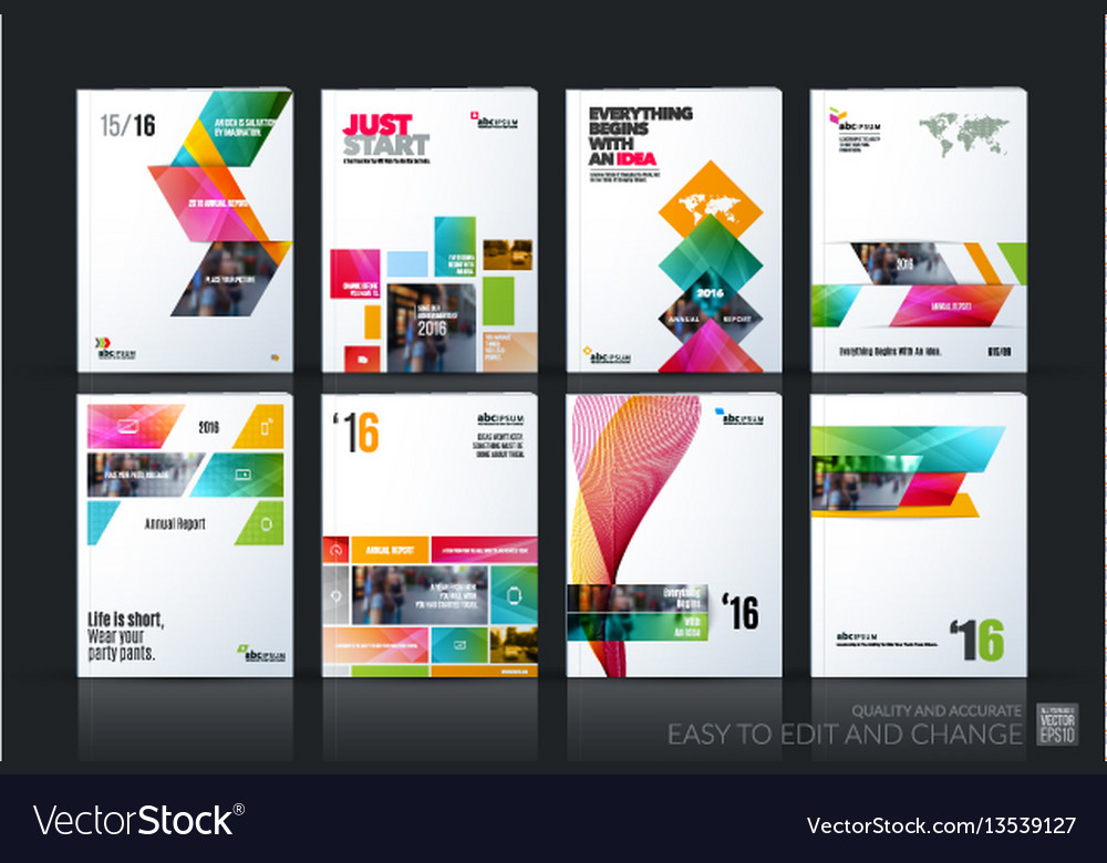 Business set brochure template layout Royalty Free Vector