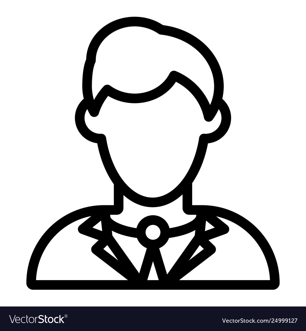 Businessman avatar line icon man in tie Vector Image Businessman avatar line icon man in tie