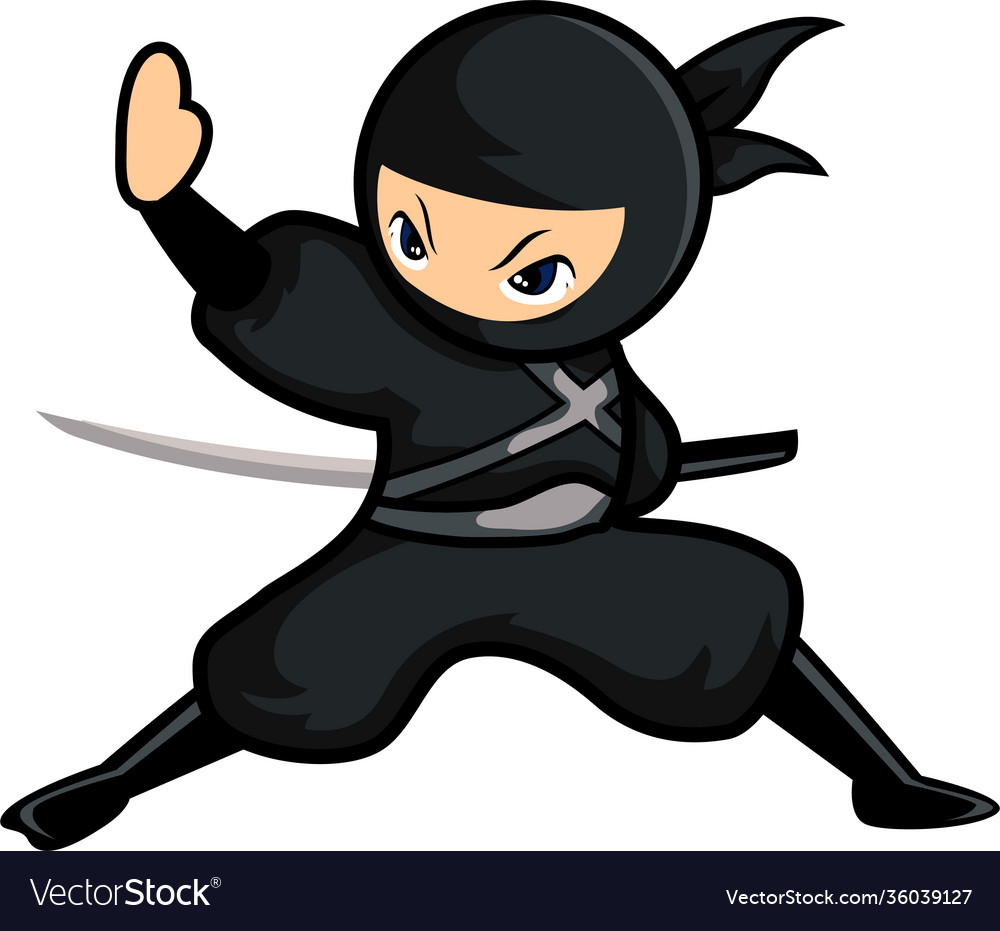 Cartoon ninja mascot Royalty Free Vector Image