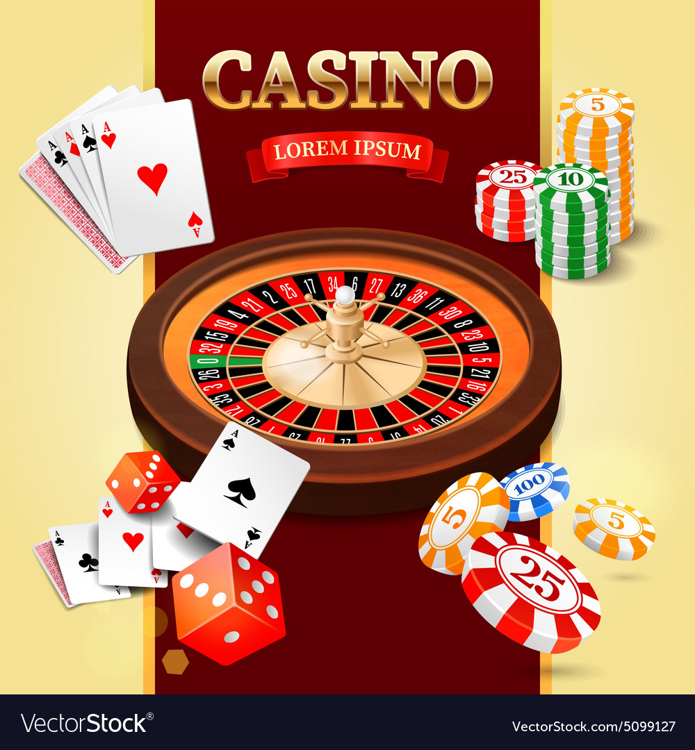 Premium Vector  Online casino gambling with roulette and poker