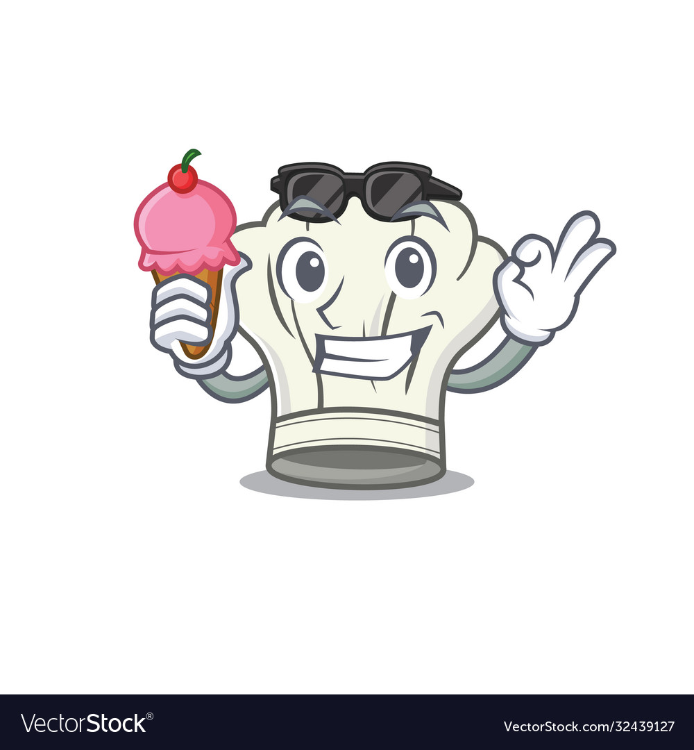 Cook hat mascot cartoon design with ice cream