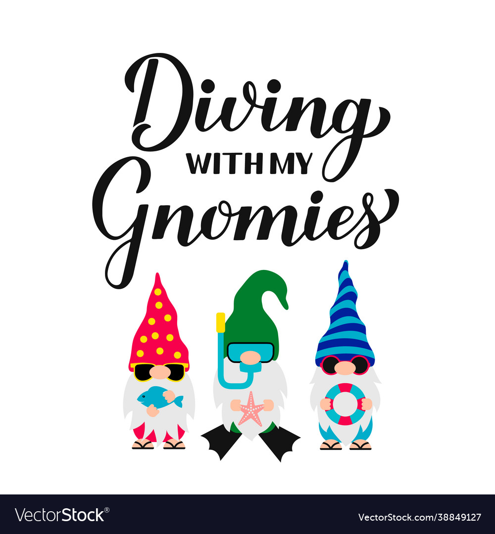 Cute Gnomes Diving - Beach Fun