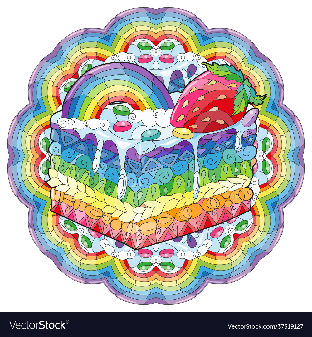 Decorative cake pattern on a patterned round