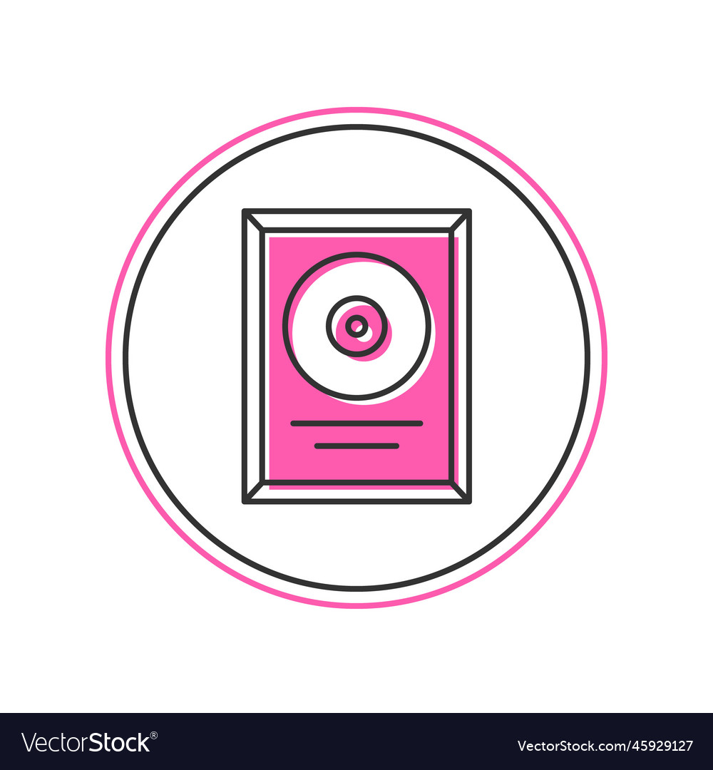 Filled outline cd disk award in frame icon