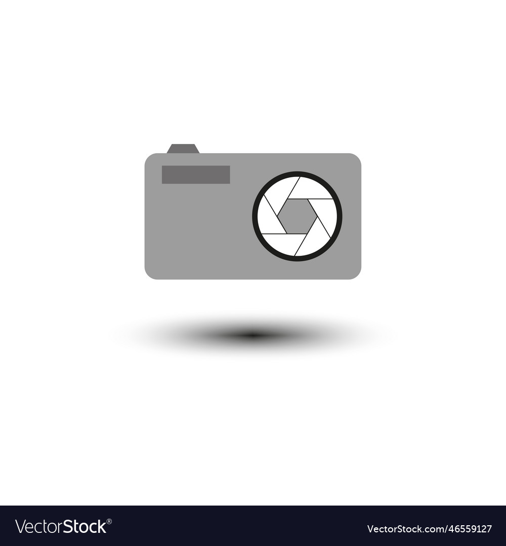 Flat button with camera icon Vector Image Flat button with camera icon