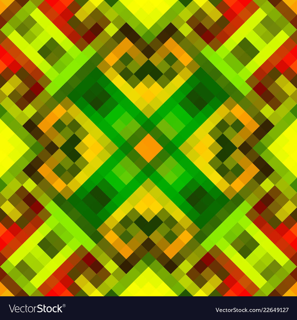 Geometric abstract symmetric pattern in pixel art