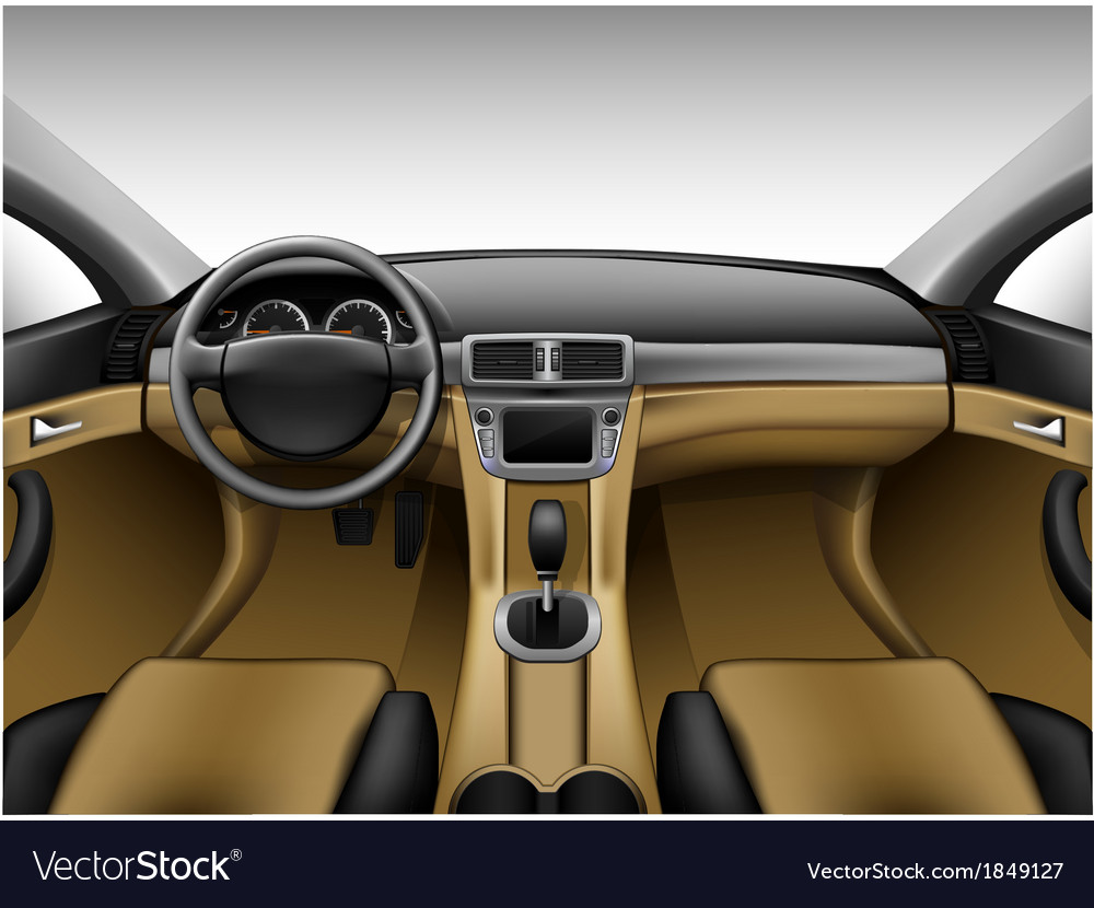 Light beige leather car interior Royalty Free Vector Image