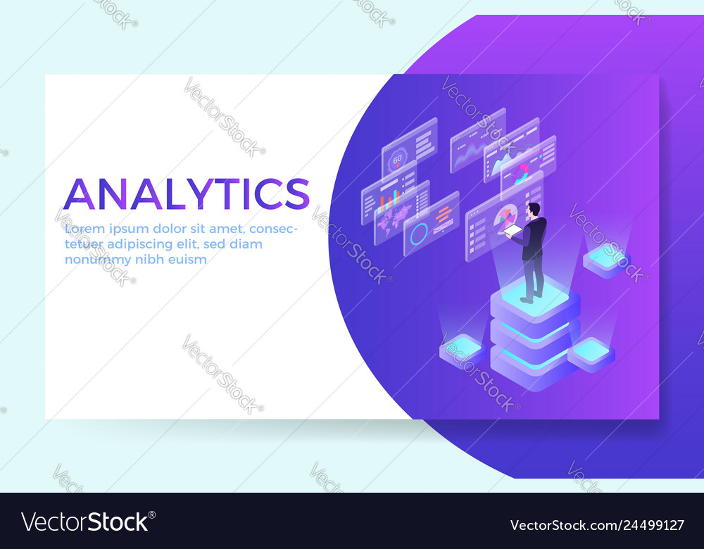 Man interacting with virtual charts vector image Man interacting with virtual charts