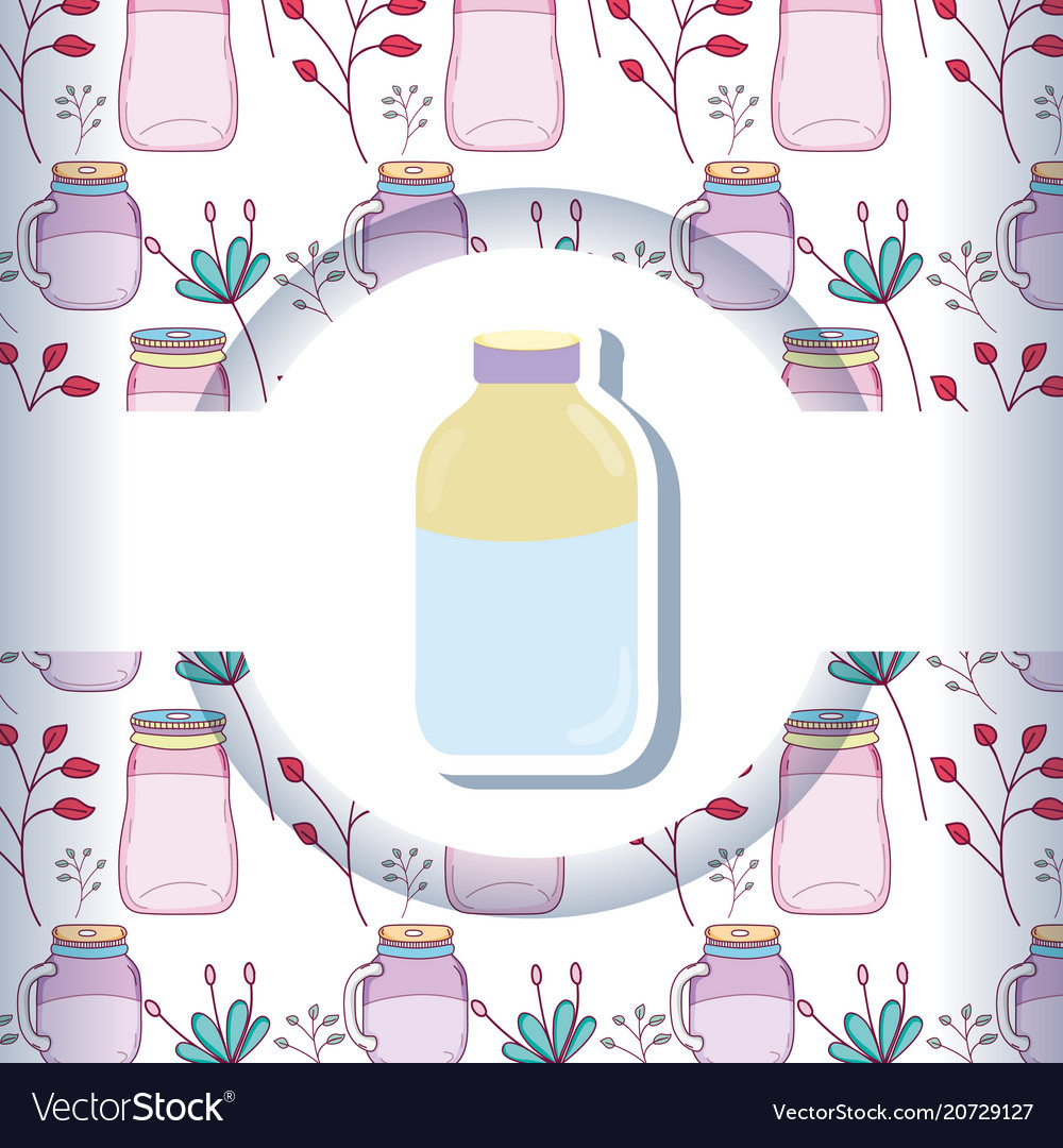 Mason jar with pattern background