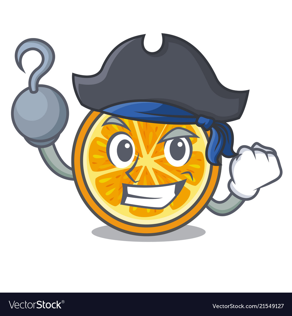 Pirate orange character cartoon style Royalty Free Vector