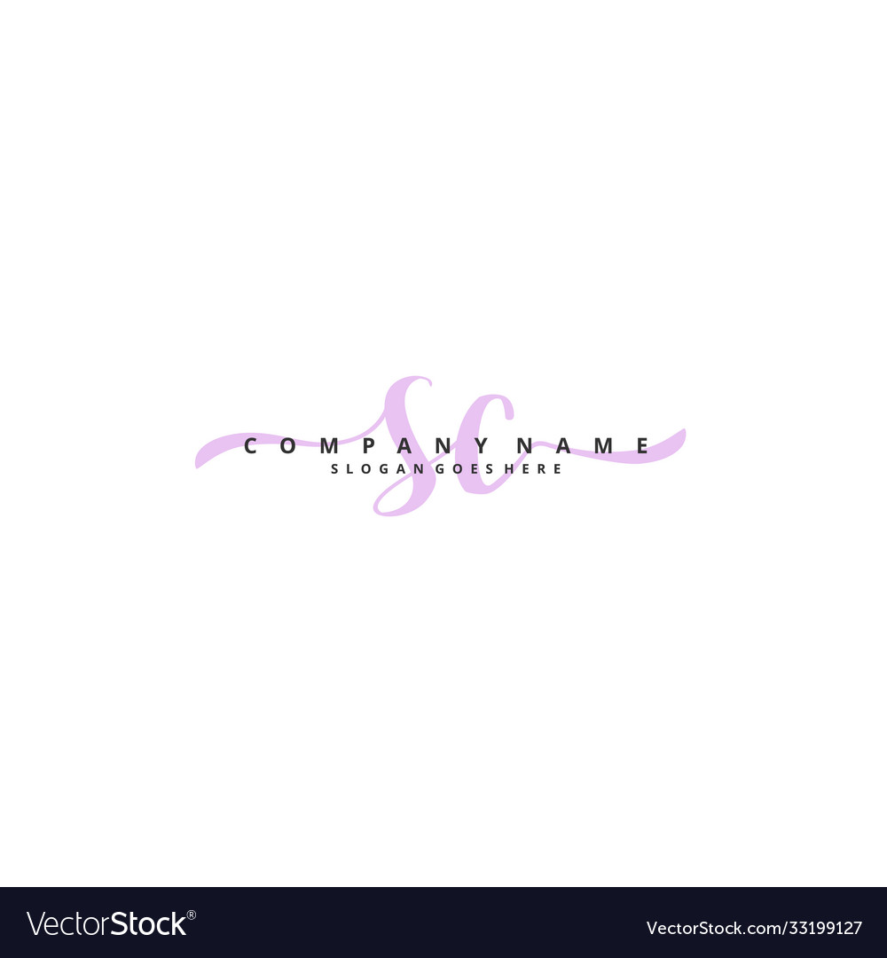 S c sc initial handwriting and signature logo Vector Image S c sc initial handwriting and signature logo