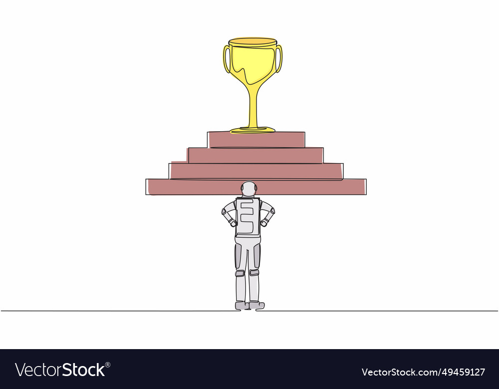 Single continuous line drawing of astronaut vector image Single continuous line drawing of astronaut