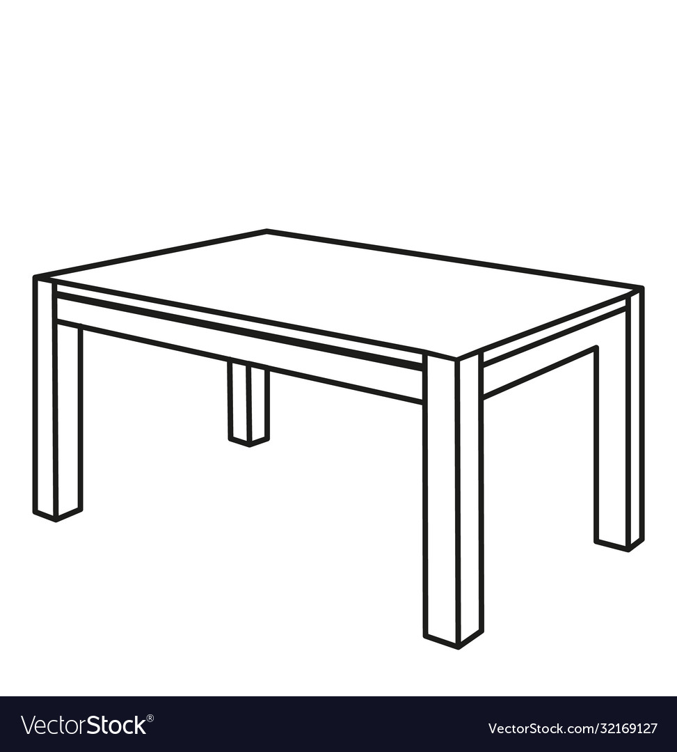 Sketch furniture table isolated Royalty Free Vector Image