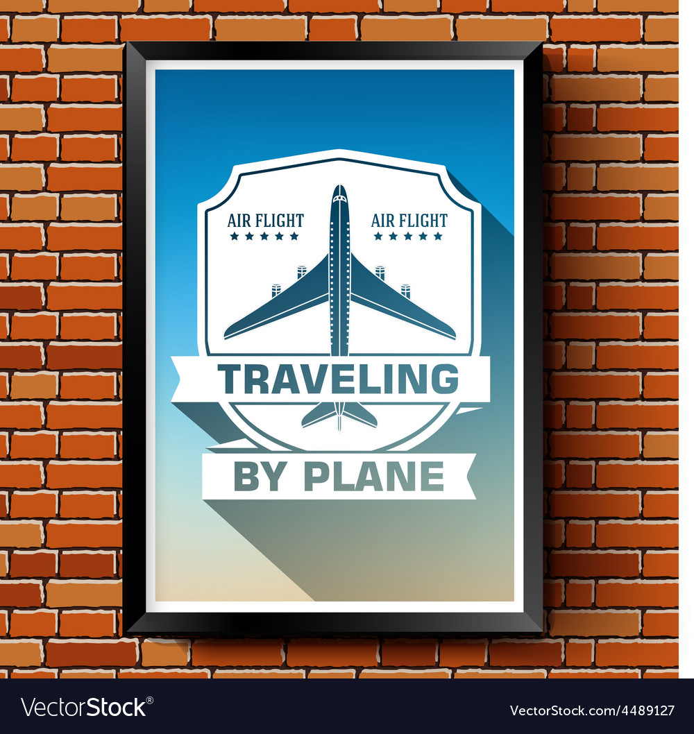 Travel plane logo or label template