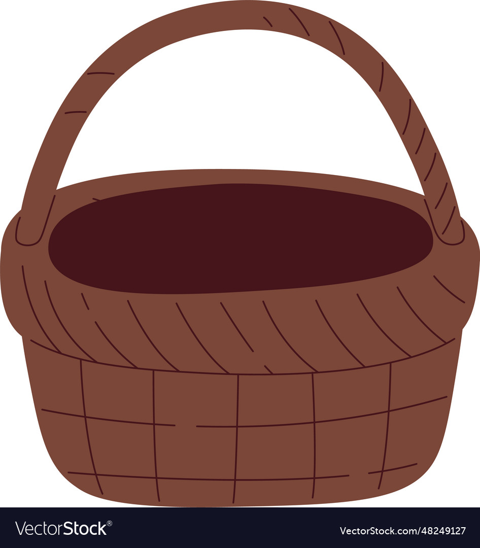 Wicker basket with handle