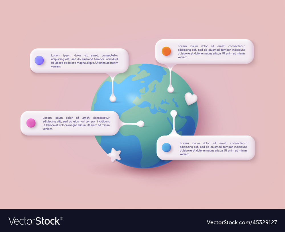 World map infographics geometric concept 3d web vector image World map infographics geometric concept 3d web