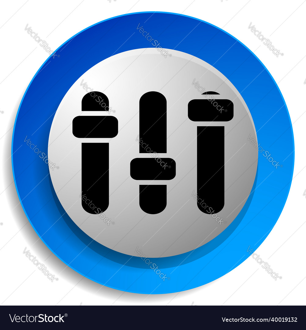 Adjuster slider tuner fader bars with levers knobs vector image Adjuster slider tuner fader bars with levers knobs