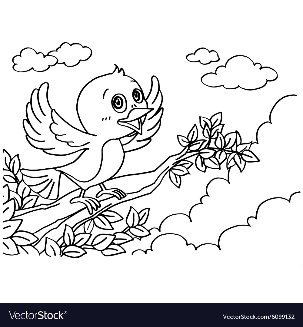 Premium Vector  Funny little bird coloring page for kids