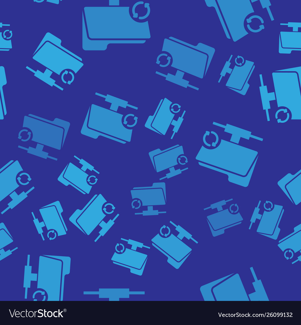 Blue ftp sync refresh icon seamless pattern Vector Image Blue ftp sync refresh icon seamless pattern