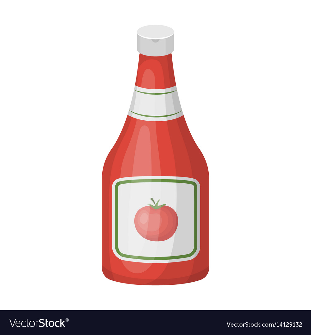 Bottle of ketchupburgers and ingredients single Vector Image