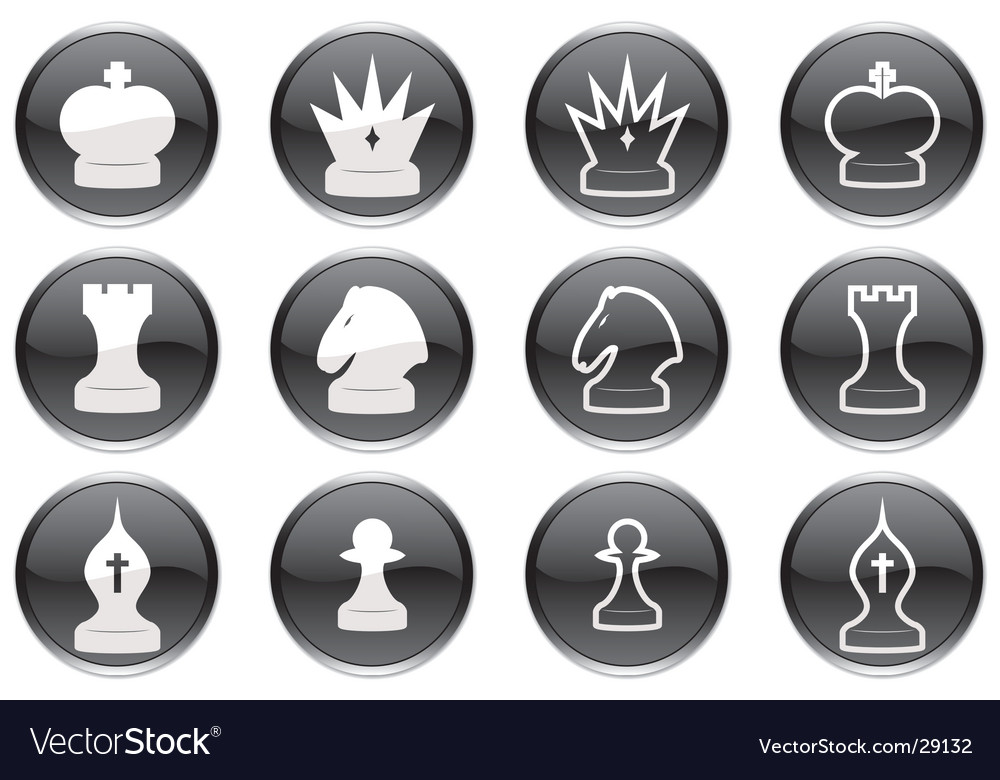 Chess icons Royalty Free Vector Image - VectorStock