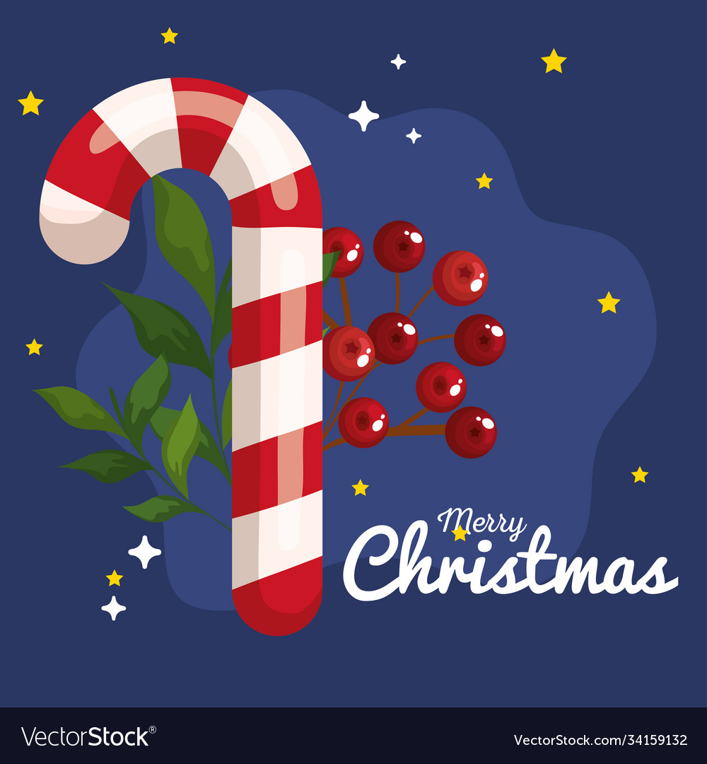 Christmas candy cane banner new year and merry Vector Image