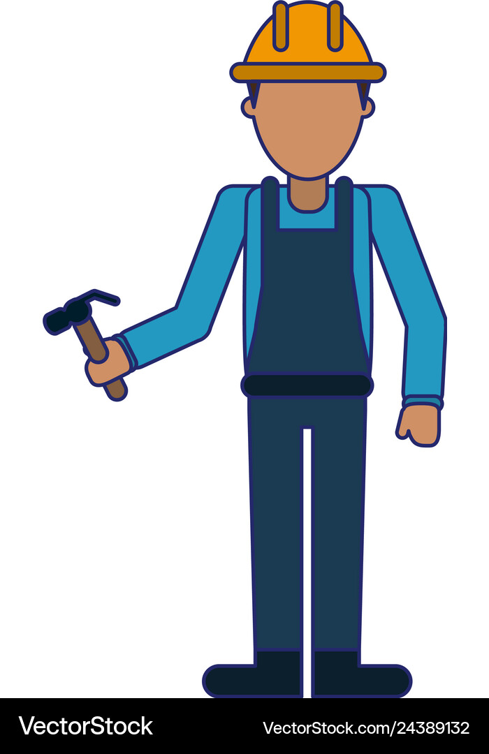 Construction worker avatar Royalty Free Vector Image