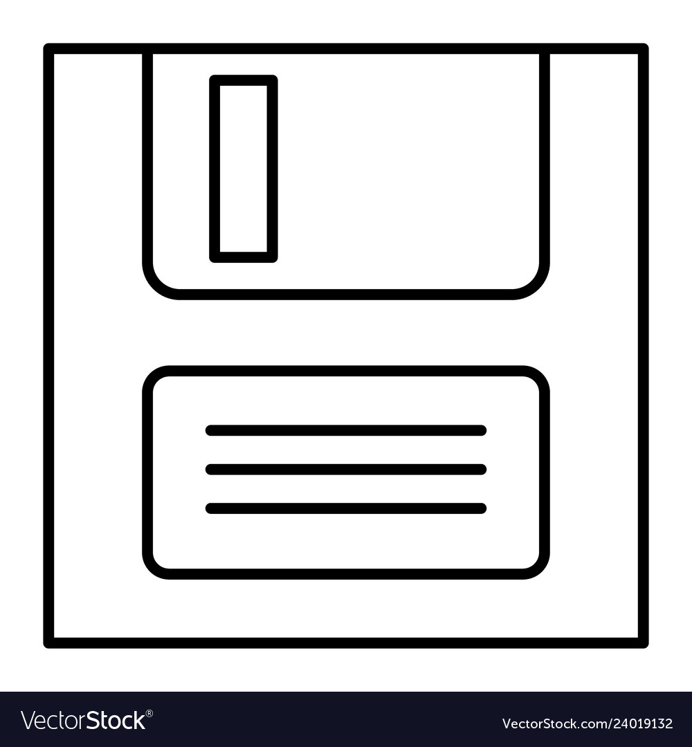 File save thin line icon diskette vector image File save thin line icon diskette