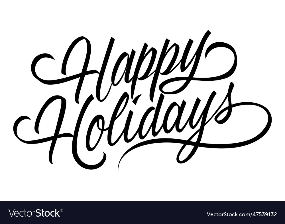 Happy holidays lettering