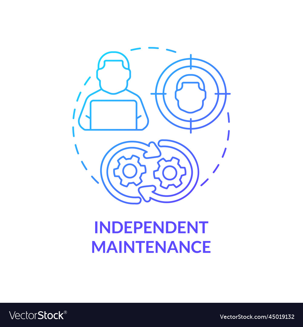 Independent maintenance blue gradient concept icon