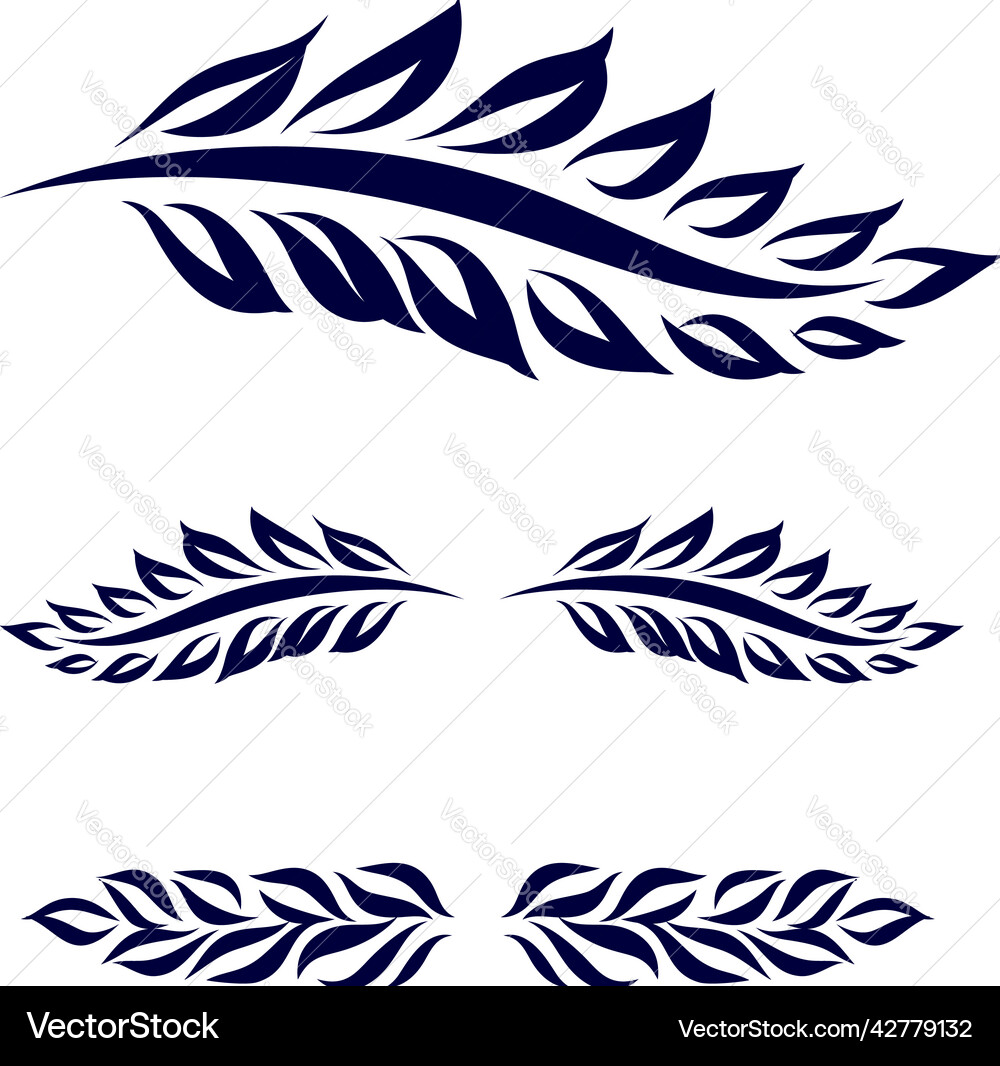 Laurel flora elements Royalty Free Vector Image