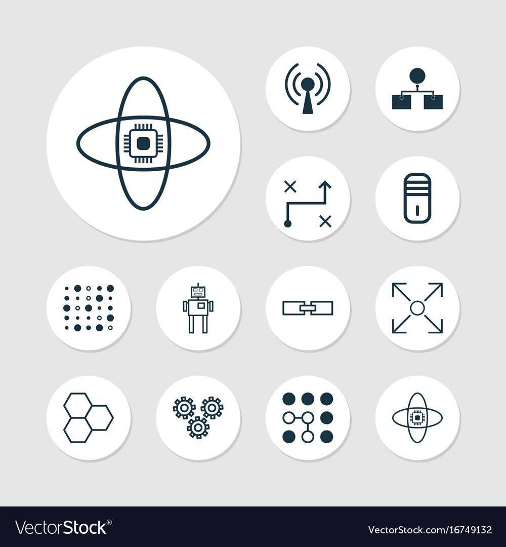 Learning icons set collection of computing