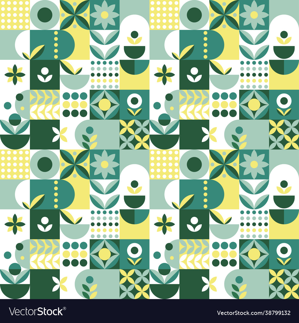 Microgreen pattern geometry in abstract style Vector Image Microgreen pattern geometry in abstract style