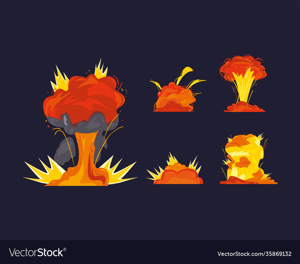 Military explosion icon bundle design