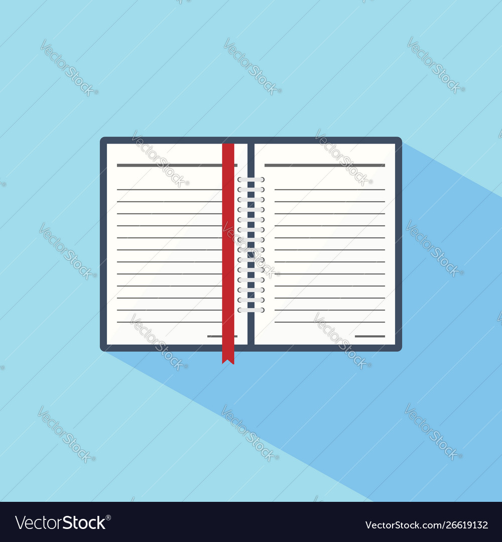 Notebook in a flat style icon vector image Notebook in a flat style icon