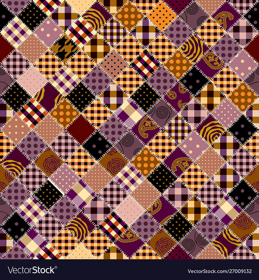 Patchwork textile pattern seamless quilting
