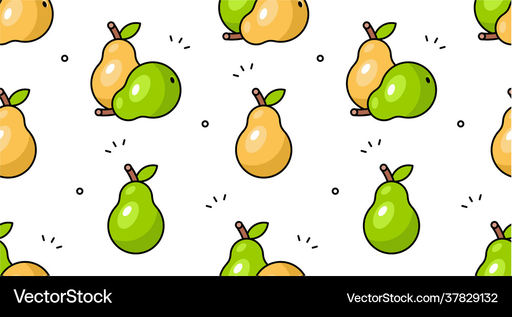 Pear seamless pattern Royalty Free Vector Image