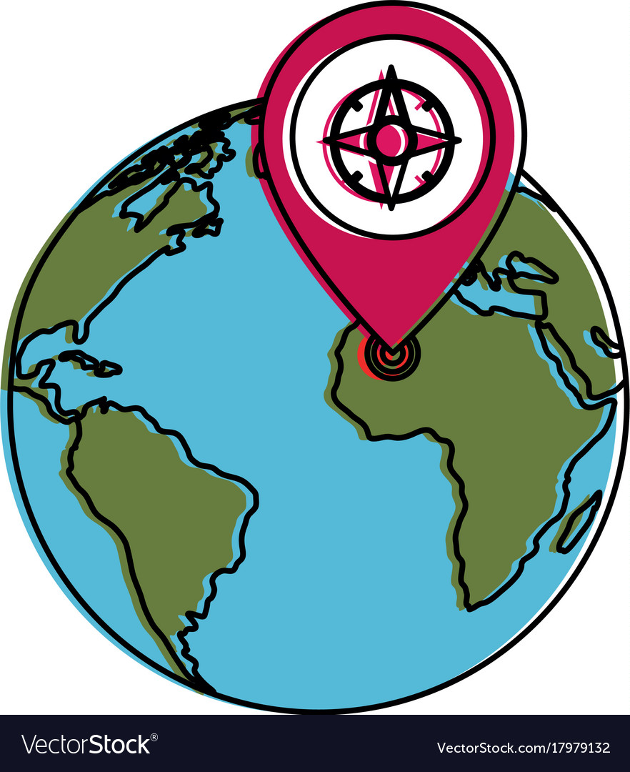 Planet mit Pointer-Standort