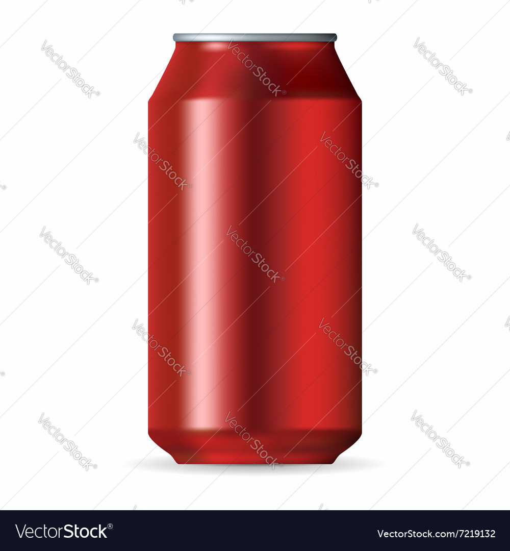 Realistic red aluminum can Royalty Free Vector Image