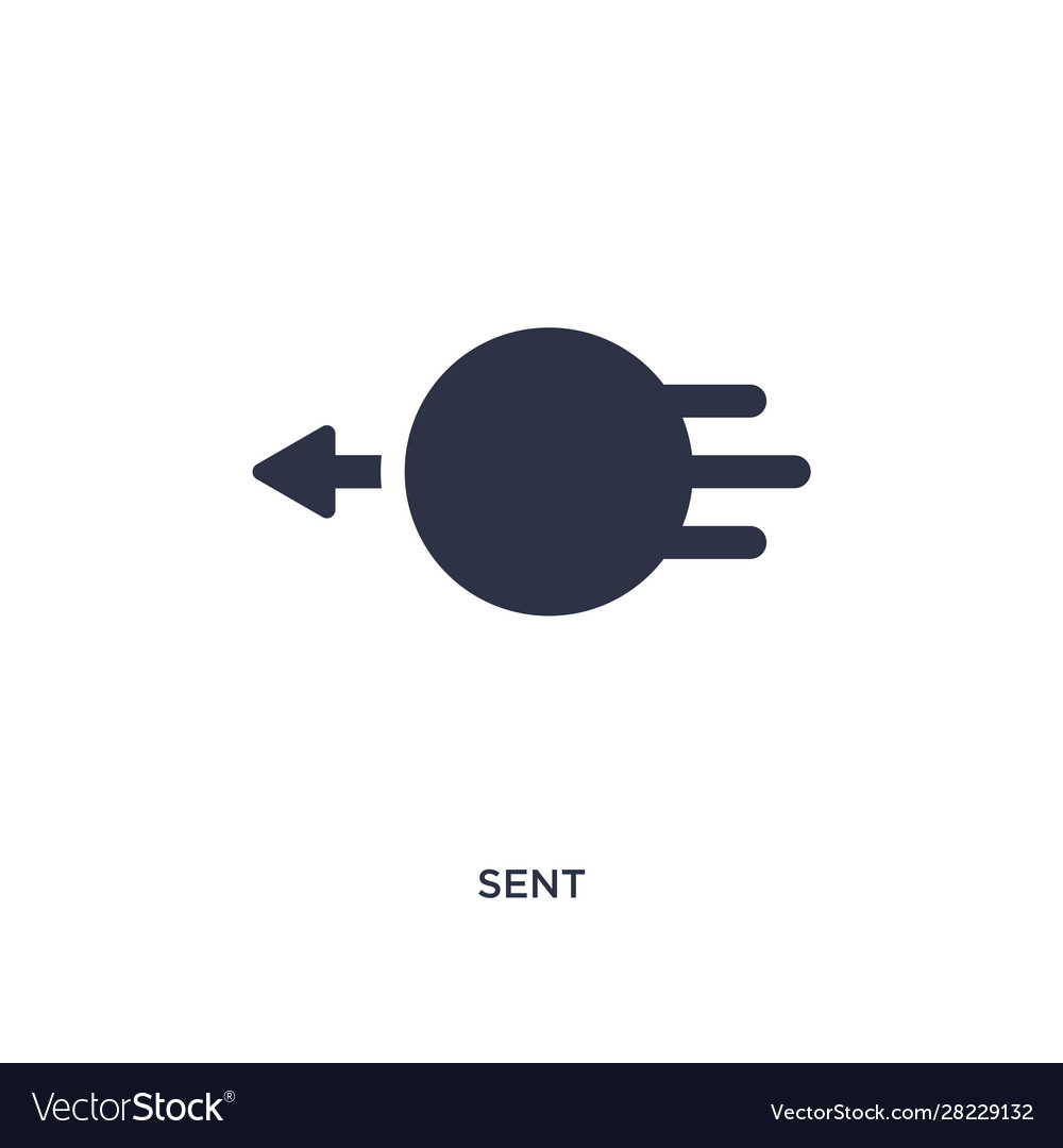 Sent icon on white background simple element from