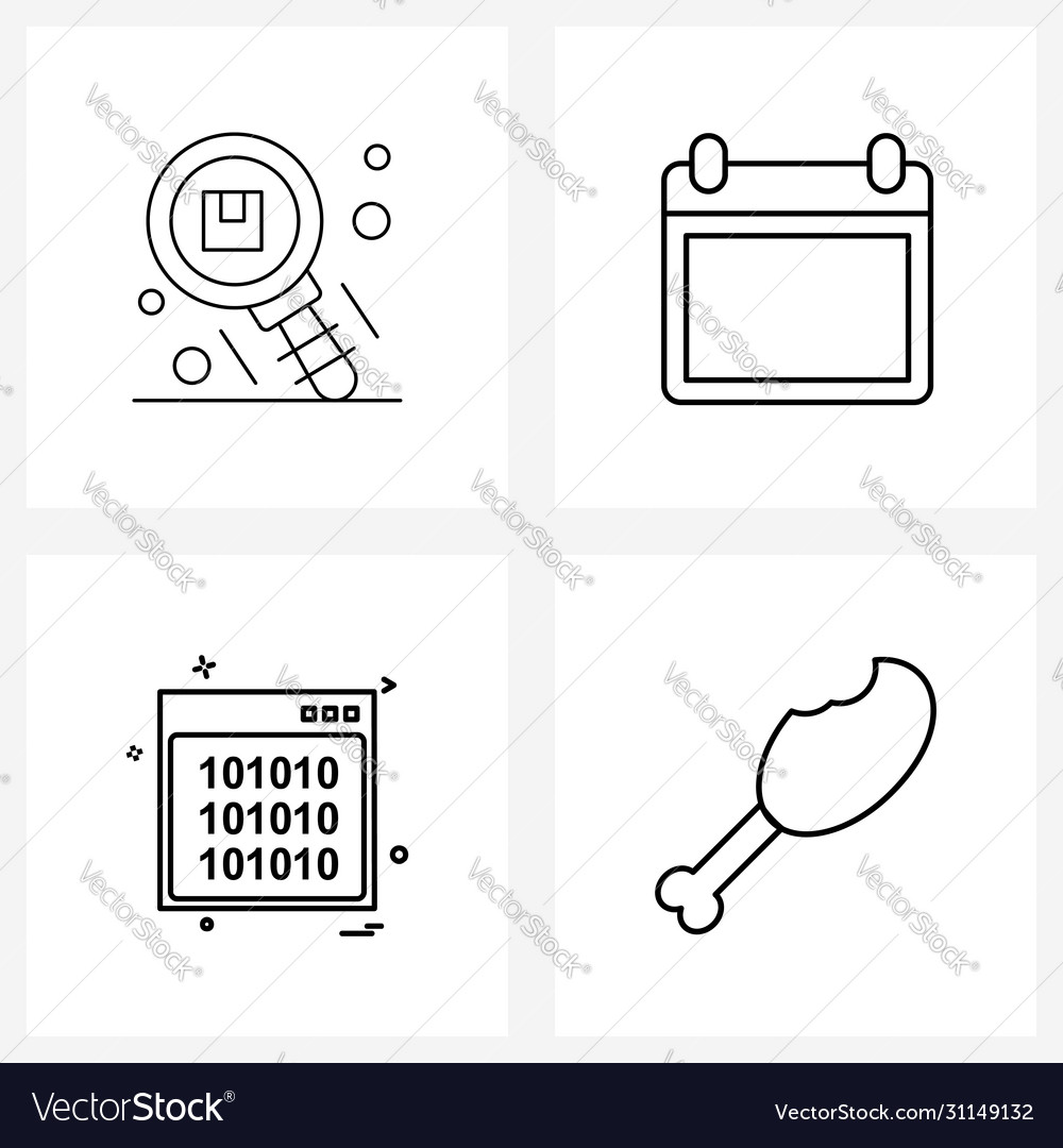 Set 4 simple line icons order tracking web